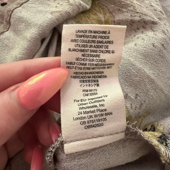 Free People light purple floral tie-front mini dress size S - Picture 10 of 13